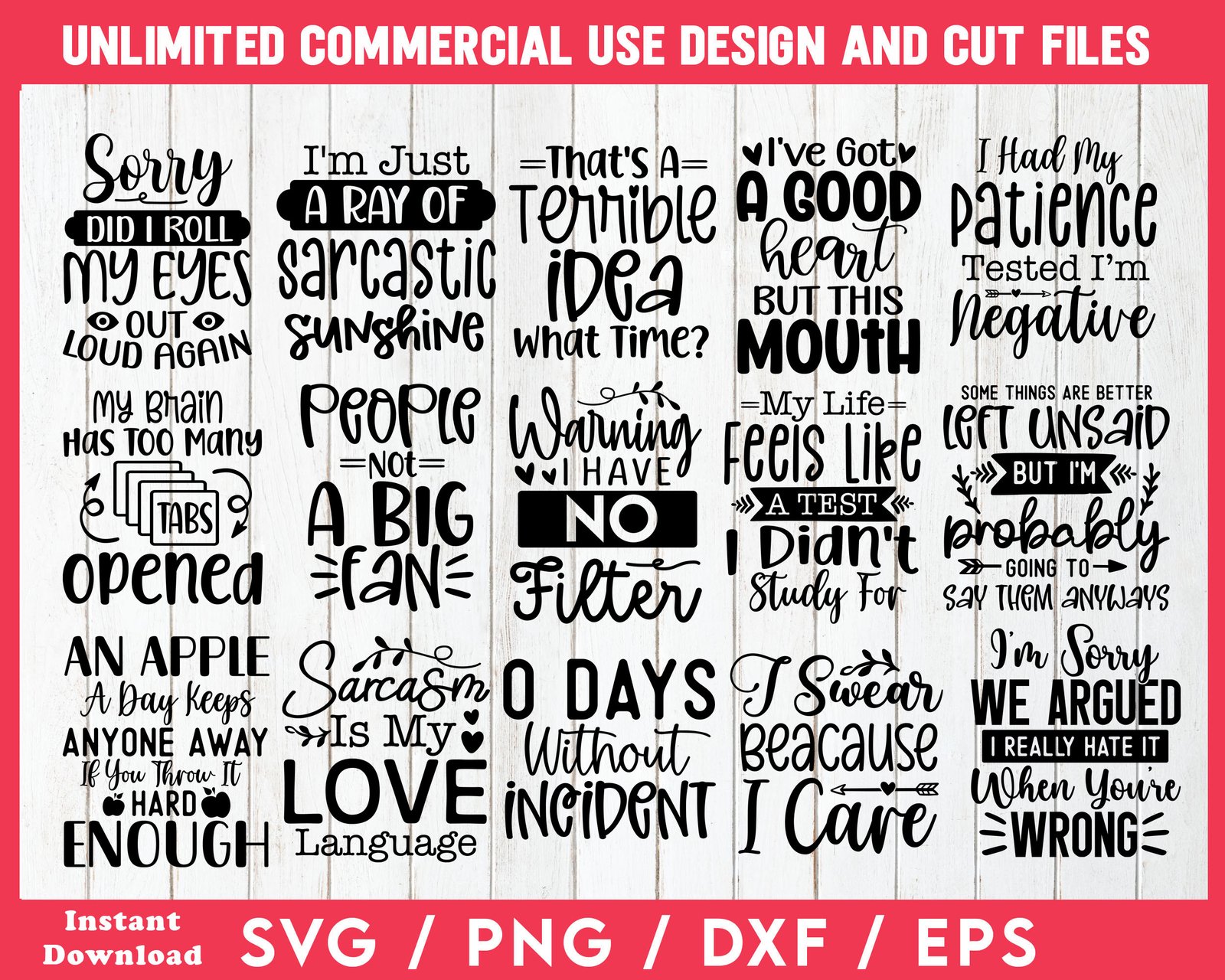 Sarcastic SVG Bundle
