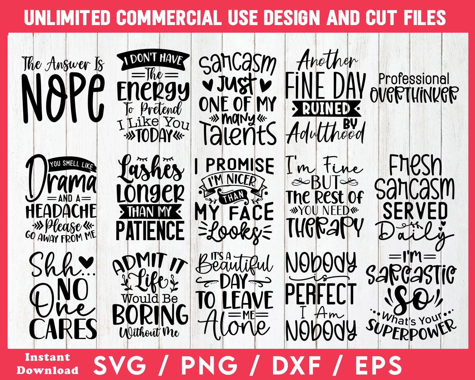 Sarcastic SVG Bundle