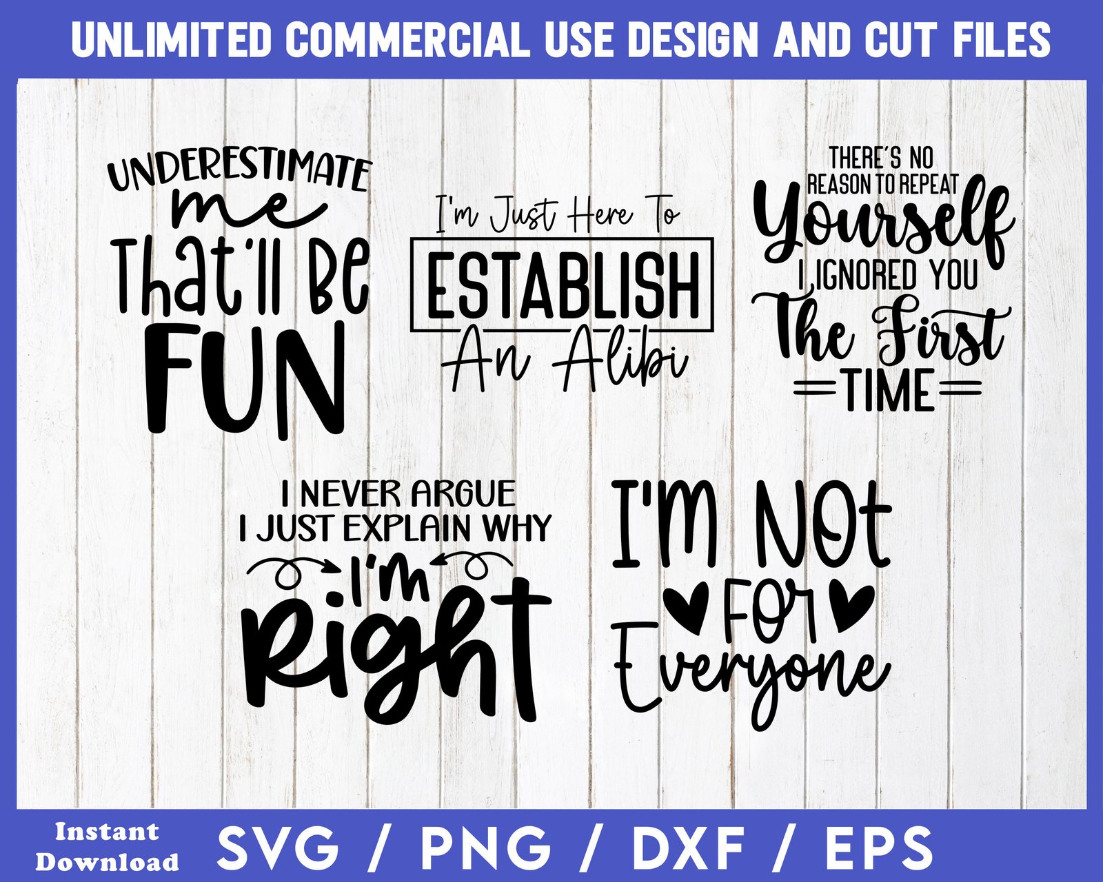 Funny SVG designs 46–50 preview